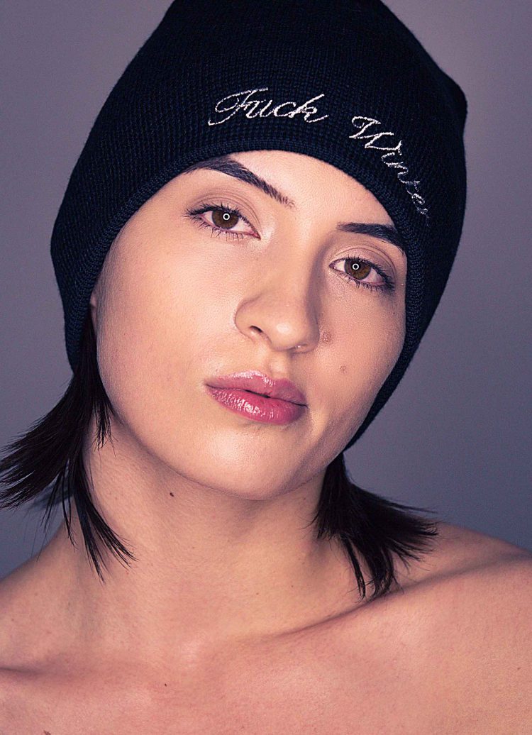 Large Beanie black portrait