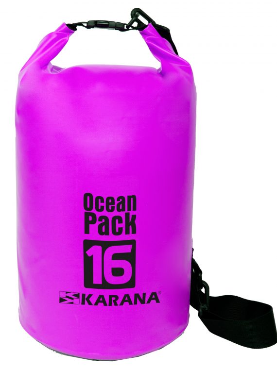 Ocean Pack dry bag by Karana, 16 liters, purple