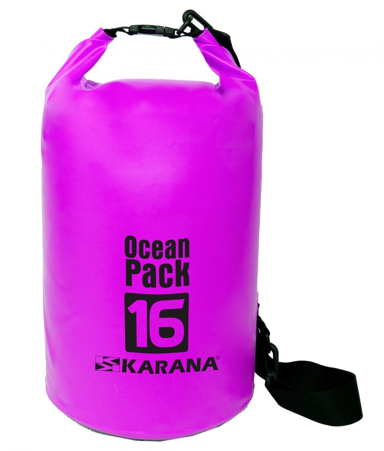 Ocean Pack dry bag by Karana, 16 liters, purple