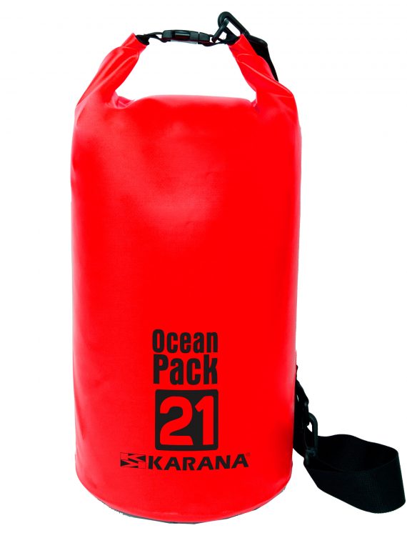 Ocean Pack dry bag by Karana, 21 liters, red