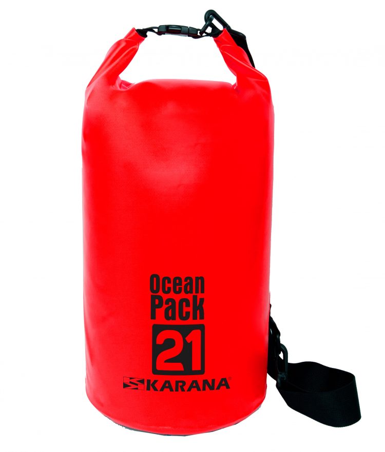 Ocean Pack dry bag by Karana, 21 liters, red