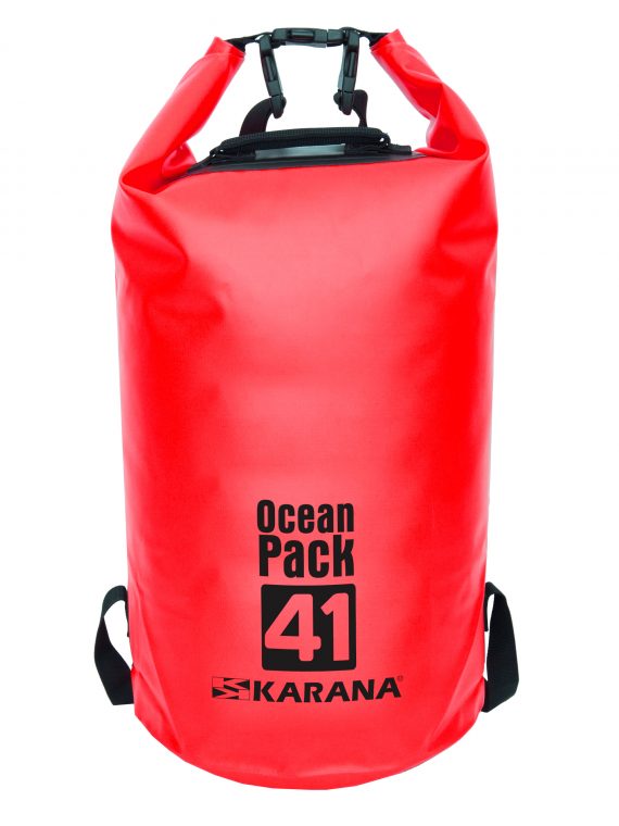 Ocean Pack dry bag by Karana, 41 liters, red