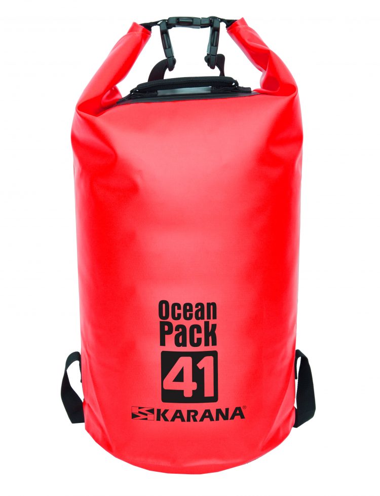 Ocean Pack dry bag by Karana, 41 liters, red