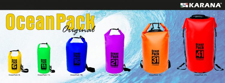 Ocean Pack dry bag by Karana, various sizes and colors